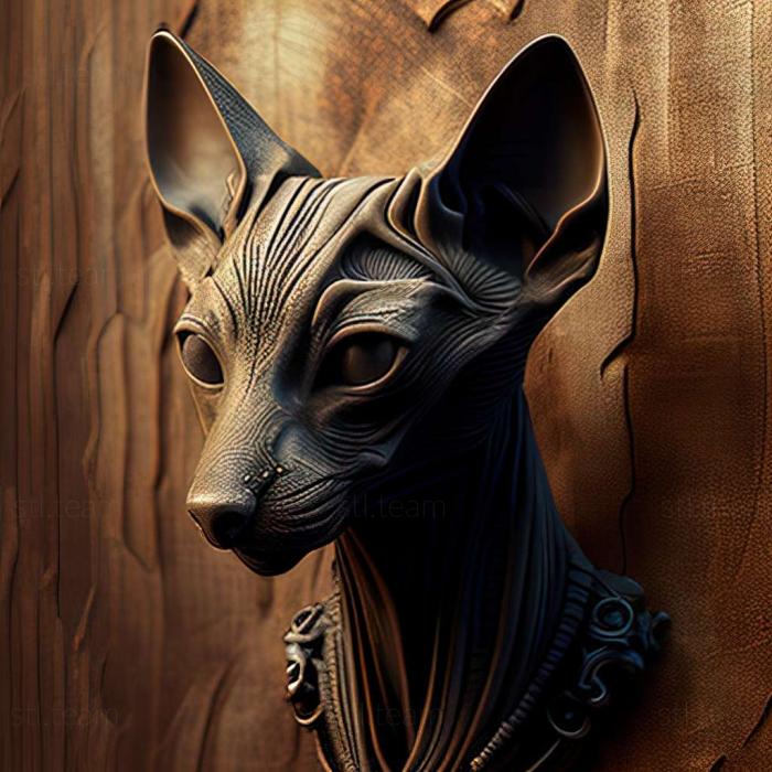 3D model Mexican Hairless cat (STL)